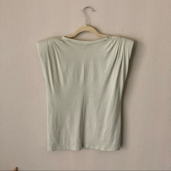 Express Padded Shoulder Top Pima Cotton in Sage S - Picture 7 of 7